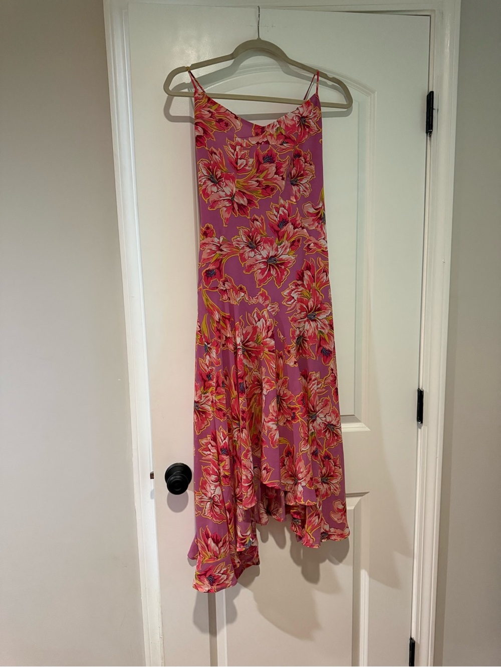 Astr Pink Floral Asymmetrical Slip Dress